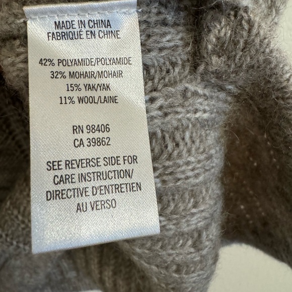 Theory Beylor T Caresse Mohair Yak Wool Turtleneck Sweater Knit Vest Gray P/XS - Picture 7 of 15